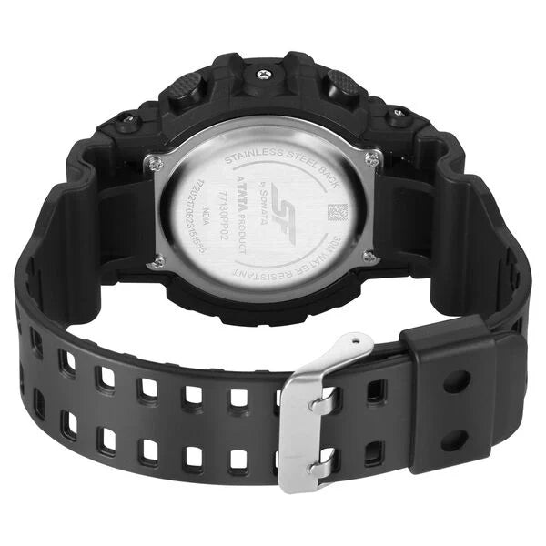 SF Digital Dial Black Polyurethane Strap Watch For Men 77130pp03w - KRISHNA WATCH COMPANY