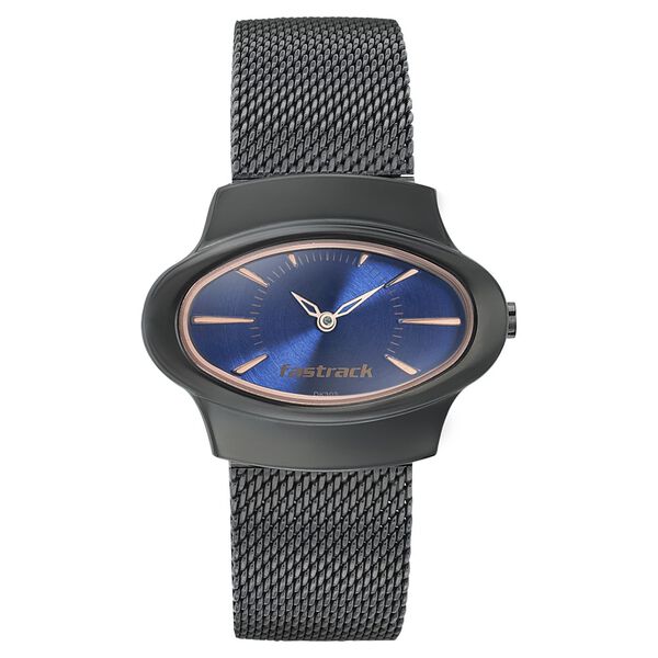 Fastrack Hitlist Quartz Analog Blue Dial Stainless Steel Strap Watch for Girls ns6004qm01 - KRISHNA WATCH COMPANY