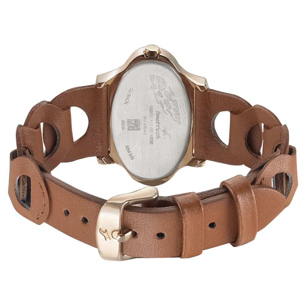 ROSE GOLD DIAL LEATHER STRAP WATCH 6004WL01 - KRISHNA WATCH COMPANY