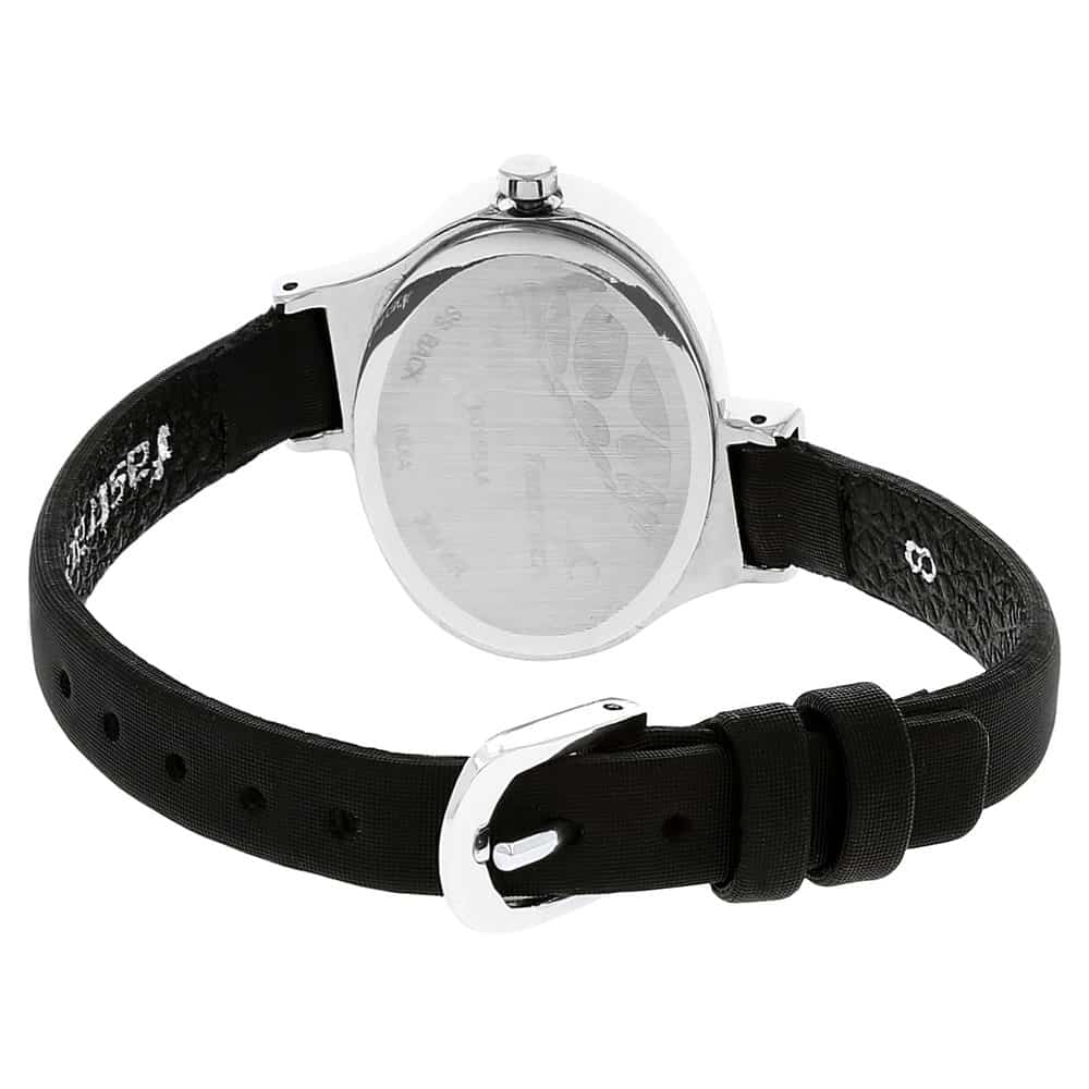 BLACK DIAL BLACK LEATHER STRAP WATCH 6015SL02 - KRISHNA WATCH COMPANY