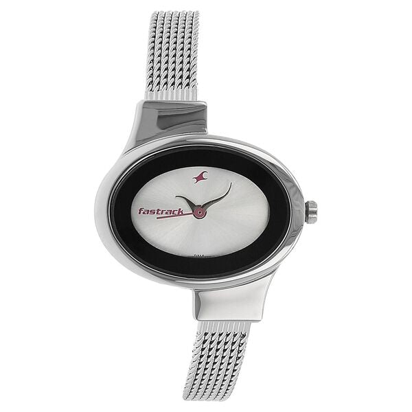 Fastrack Quartz Analog Silver Dial Stainless Steel Strap Watch for Girls NS6015SM01 - KRISHNA WATCH COMPANY