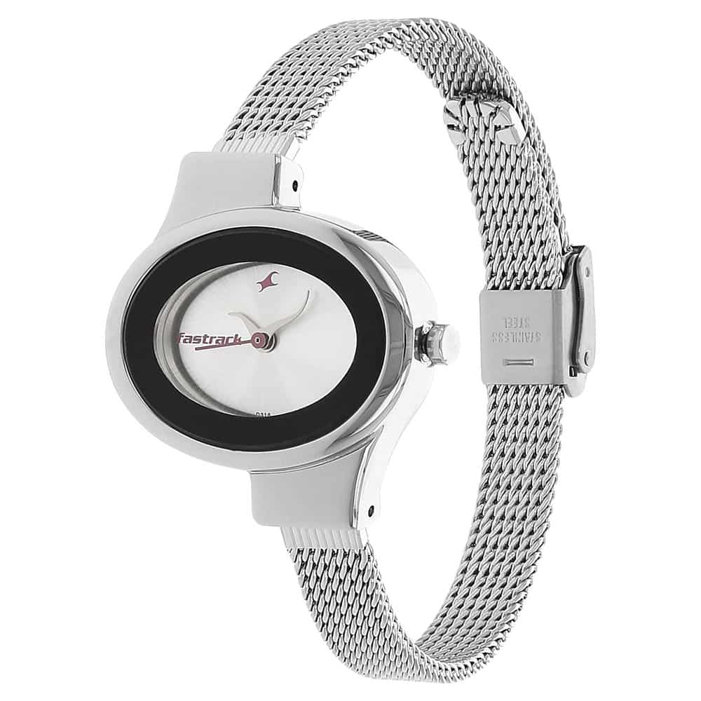 FASTRACK SILVER DIAL SILVER STAINLESS STEEL STRAP WATCH - 6015SM01 - KRISHNA WATCH COMPANY