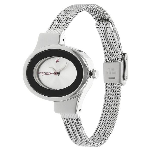 Fastrack Quartz Analog Silver Dial Stainless Steel Strap Watch for Girls NS6015SM01 - KRISHNA WATCH COMPANY