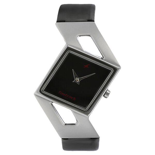Fastrack Quartz Analog Black Dial Leather Strap Watch for Girls ns6015sl02 - KRISHNA WATCH COMPANY