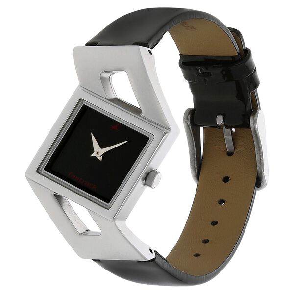 Fastrack Quartz Analog Black Dial Leather Strap Watch for Girls ns6015sl02 - KRISHNA WATCH COMPANY