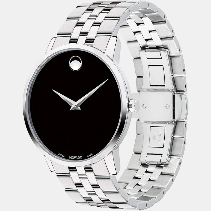 Movado Museum Classic Black Watch for Men 607199 - KRISHNA WATCH COMPANY