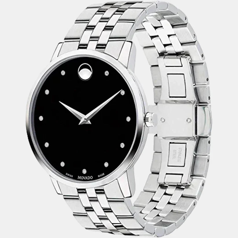 Movado Museum Classic Black Watch for Men 607201 - KRISHNA WATCH COMPANY