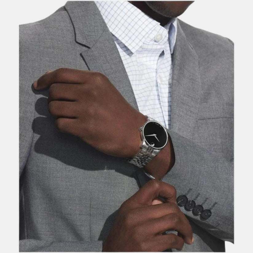 Movado Museum Classic Black Watch for Men 607201 - KRISHNA WATCH COMPANY