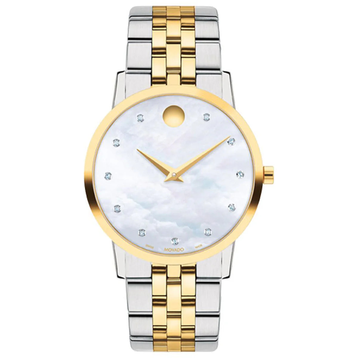 Movado Museum Classic 33mm Silver Dial Two Tone Stainless Steel Watch 607630 - KRISHNA WATCH COMPANY