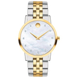 Movado Museum Classic 33mm Silver Dial Two Tone Stainless Steel Watch 607630