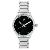 BLACK DIAL SILVER STAINLESS STEEL STRAP WATCH 6078SM06
