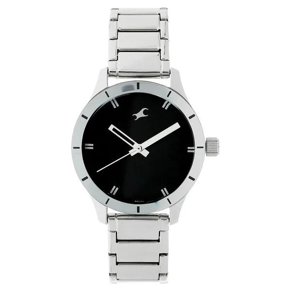Fastrack Quartz Analog Black Dial Stainless Steel Strap Watch for Girls NR6078SM06 - KRISHNA WATCH COMPANY
