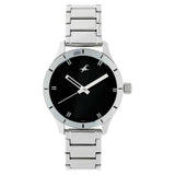 BLACK DIAL SILVER STAINLESS STEEL STRAP WATCH 6078SM06