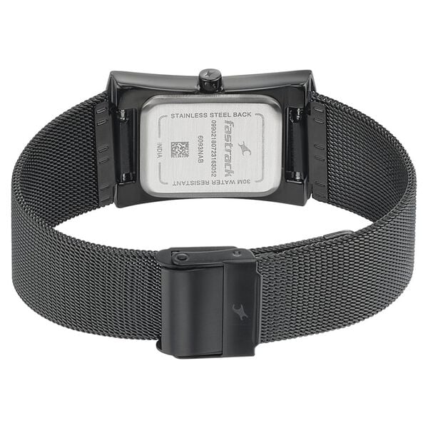 Fastrack Pulse Quartz Analog Black Dial Stainless Steel Strap Watch for Girls 6093nm01 - KRISHNA WATCH COMPANY