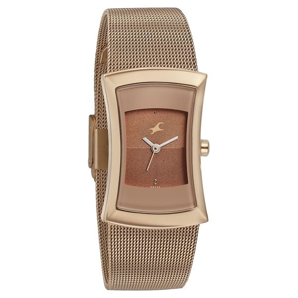 Fastrack Pulse Quartz Analog Two Toned Dial Stainless Steel Strap Watch for Girls - 6093wm01 - KRISHNA WATCH COMPANY