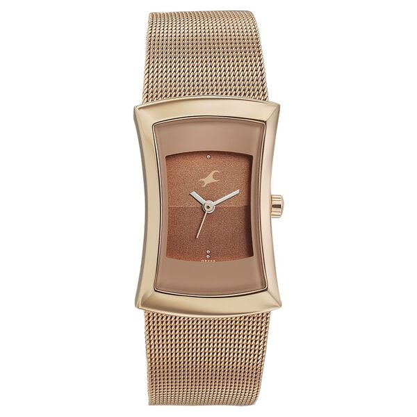 Fastrack Pulse Quartz Analog Two Toned Dial Stainless Steel Strap Watch for Girls - 6093wm01 - KRISHNA WATCH COMPANY