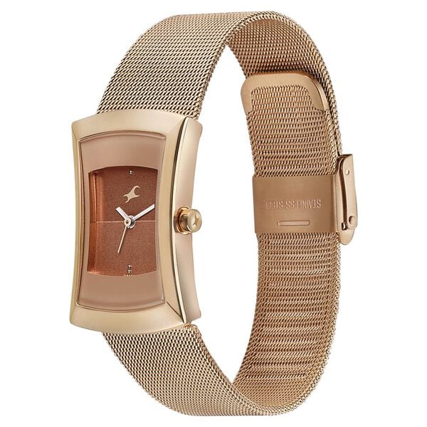 Fastrack Pulse Quartz Analog Two Toned Dial Stainless Steel Strap Watch for Girls - 6093wm01 - KRISHNA WATCH COMPANY