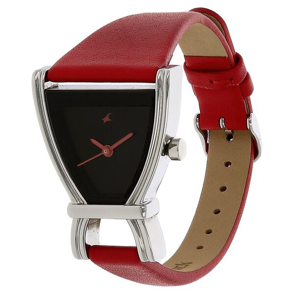 Fastrack Quartz Analog Black Dial Leather Strap Watch for Girls ns6095sl03 / 6095sl03 - KRISHNA WATCH COMPANY