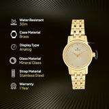 Titan Quartz Analog Champagne Round Watch For Women - 2593YM01 - KRISHNA WATCH COMPANY