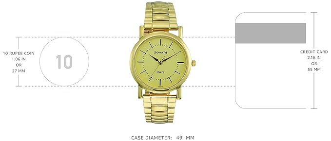 Sonata Analog Champagne Dial Men's Watch - 77049YM01 - KRISHNA WATCH COMPANY