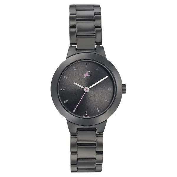 Fastrack Pulse Quartz Analog Black Dial Stainless Steel Strap Watch for Girls 6150nm01 - KRISHNA WATCH COMPANY
