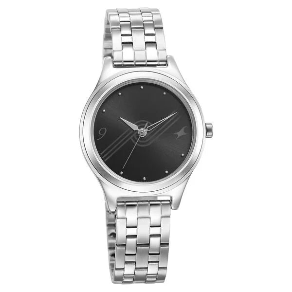 Fastrack Stunners Black Dial Metal Strap Watch for Girls 6152SM06 - KRISHNA WATCH COMPANY