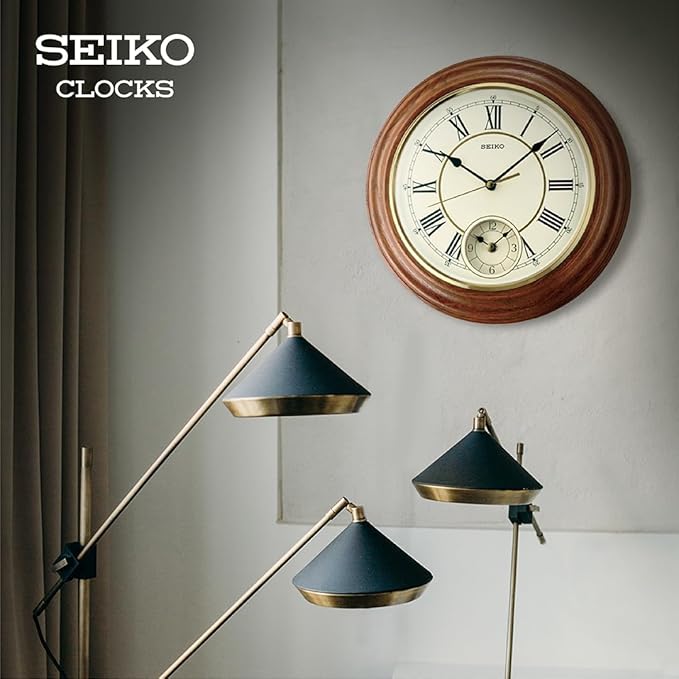 Seiko Wall Clock (30.2 cm x 30.2 cm x 4.5 cm, Brown) - QXA494B - KRISHNA WATCH COMPANY