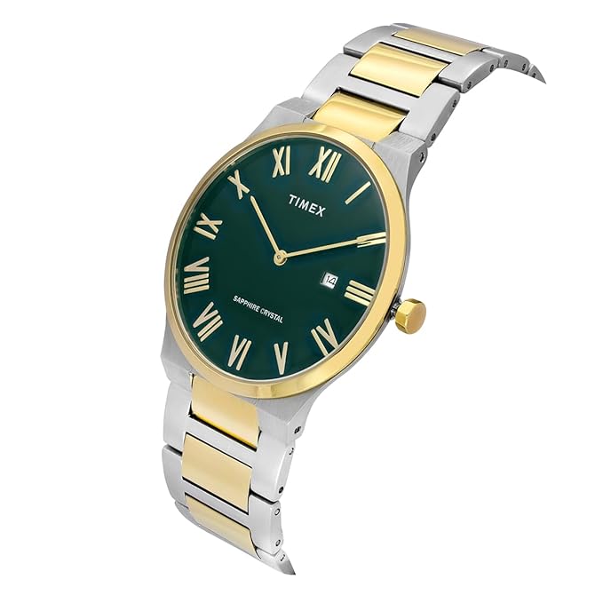 Timex Green Dial Stainless Steel bracelet Men's Watch - TWEG23609 - KRISHNA WATCH COMPANY
