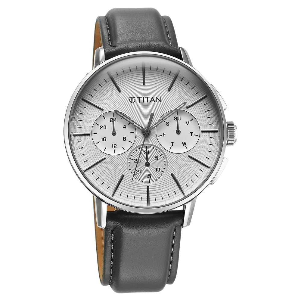 Titan Light leathers Multifunction Watch For Men - 90200SL01 - KRISHNA WATCH COMPANY