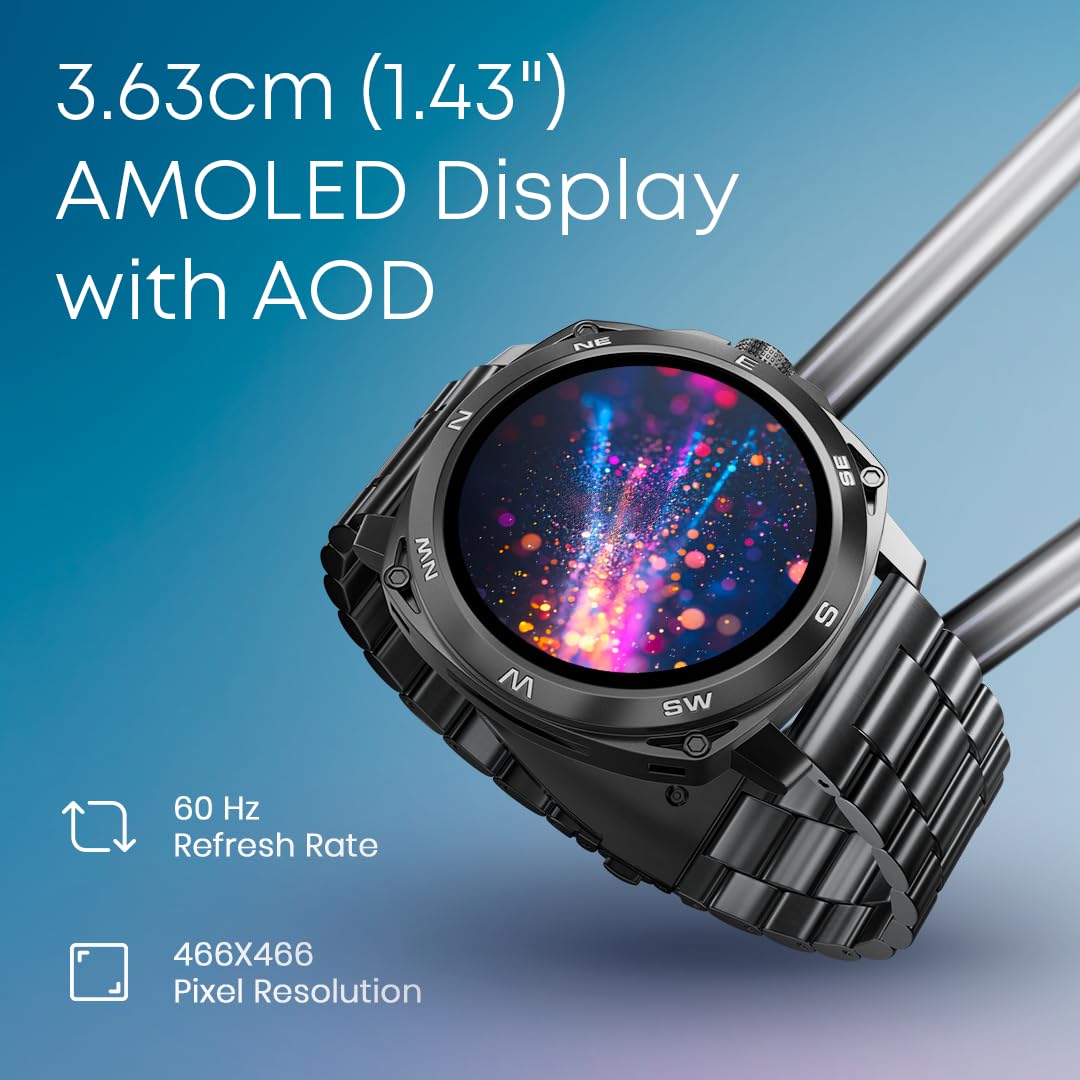 Fastrack Radiant FX3 with 3.63 CM AMOLED Display with Functional Crown,SingleSync BT Calling,AI Voice Assistant 38124nm01 - KRISHNA WATCH COMPANY