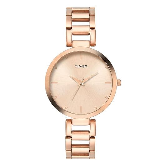 Timex Rose Gold Dial Women's Watch - TW000X276