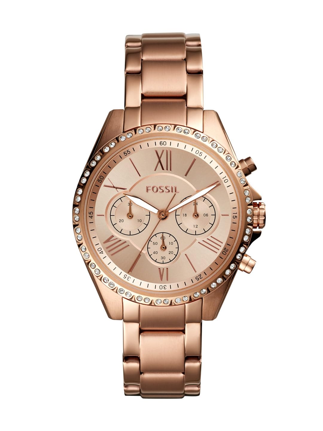 FOSSIL Modern Courier Chronograph Rose Gold-Tone Stainless Steel Watch BQ3377 - KRISHNA WATCH COMPANY