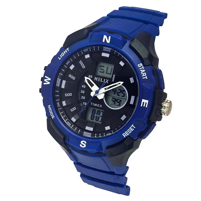 Helix Men Black Round Dial Quartz Analog-Digital Watch - TWESK4602T - KRISHNA WATCH COMPANY