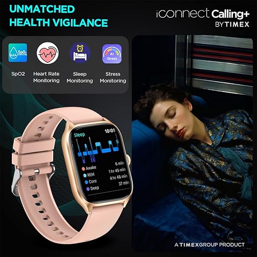 TIMEX iConnect Calling+ 2.01” TFT Display with 240x296 Pixel Resolution|Functional Crown|Bluetooth Calling|AI Voice Assist|100+ Sports Modes|100+ Watchfaces|Upto7 Days Battery(Normal Usage)-TWIXW504T - KRISHNA WATCH COMPANY