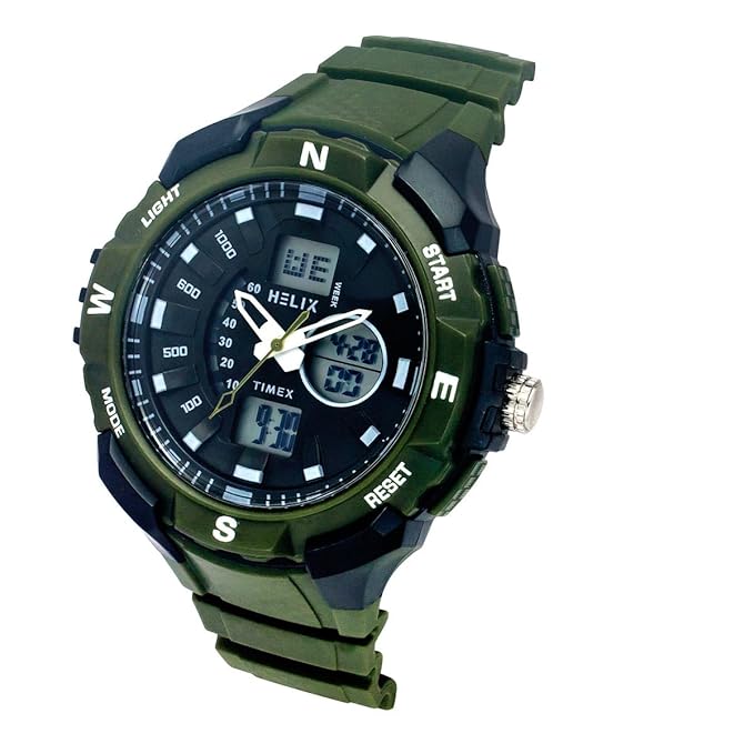 Helix Men Black Round Dial Quartz Analog-Digital Watch - TWESK4603T - KRISHNA WATCH COMPANY