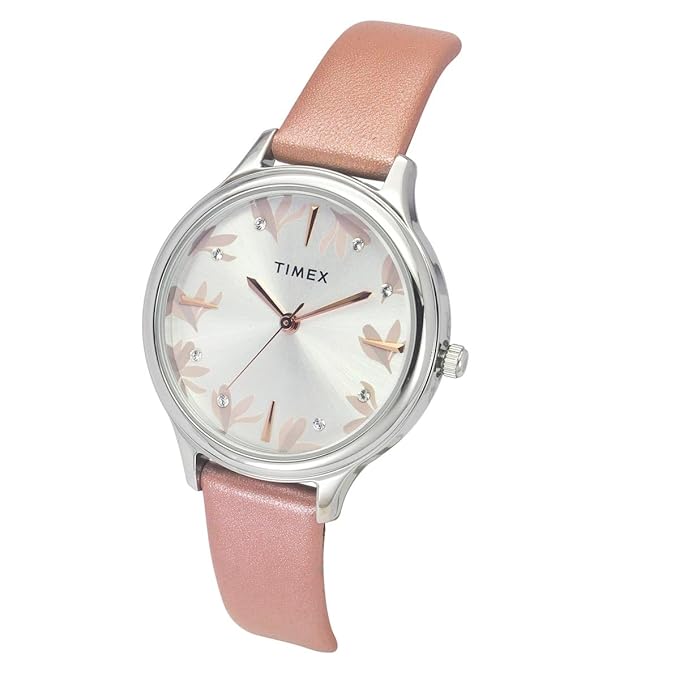 TIMEX Leather Women Silver Round Dial Analog Watch - Twtl12107 - KRISHNA WATCH COMPANY