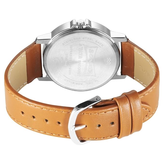 Sonata Quartz Analog with Date Brown Dial Watch for Men-77083SL09 - KRISHNA WATCH COMPANY