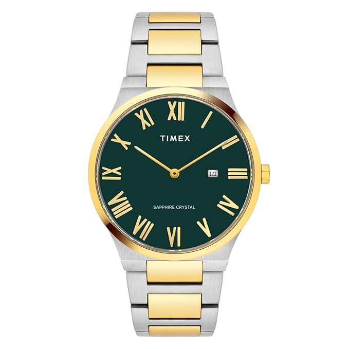 Timex Green Dial Stainless Steel bracelet Men's Watch - TWEG23609 - KRISHNA WATCH COMPANY