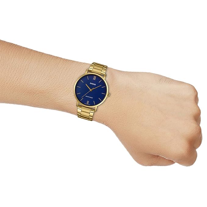 Gold Analog - Men's Watch ENTICER MTP-VT01G-2BUDF (A1778) - KRISHNA WATCH COMPANY