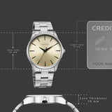 Sonata Ease with Beige Dial Silver Metal Strap Watch for Men - 77163SM07W