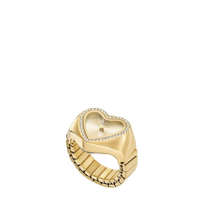 Fossil Watch Ring Two-Hand Gold-Tone Stainless Steel ES5407