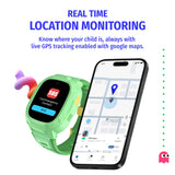 Noise Junior Explorer 2 Smart Watch for Kids with 4G SIM Compatible, 2-Way Video & Voice Calling, Geofencing, Real Time Location Monitoring via Google Maps, IP68, SOS Emergency Alerts (Happy Meadow)