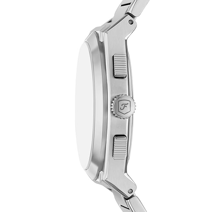 Fossil Men Everett Silver Quartz Stainless Steel Blue Dial Analog Watch FS6104