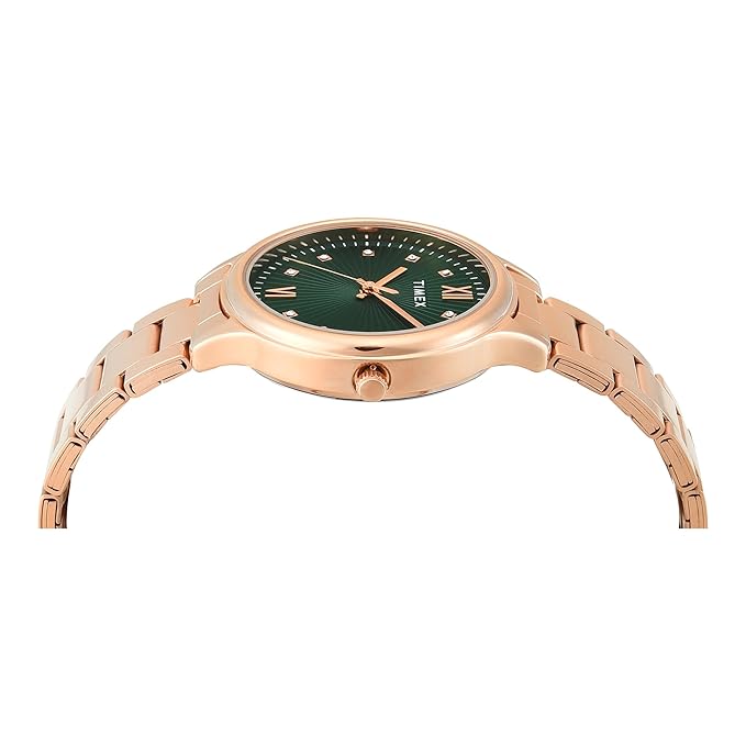 Timex Trendline Round 34mm Green Dial Analog Women Watch - TWTL12115 - KRISHNA WATCH COMPANY