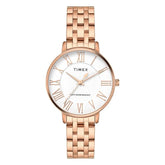 Timex White Dial with Roman Numbers Women's Watch - TWEL19108