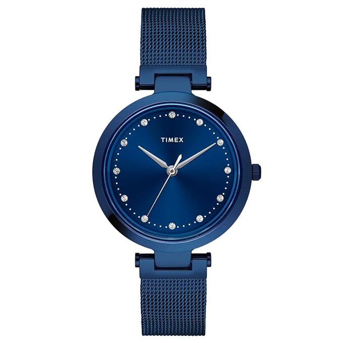TIMEX Women Blue Round Dial Analog Watch - TWEL11827 - KRISHNA WATCH COMPANY