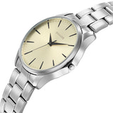 Sonata Ease with Beige Dial Silver Metal Strap Watch for Men - 77163SM07W