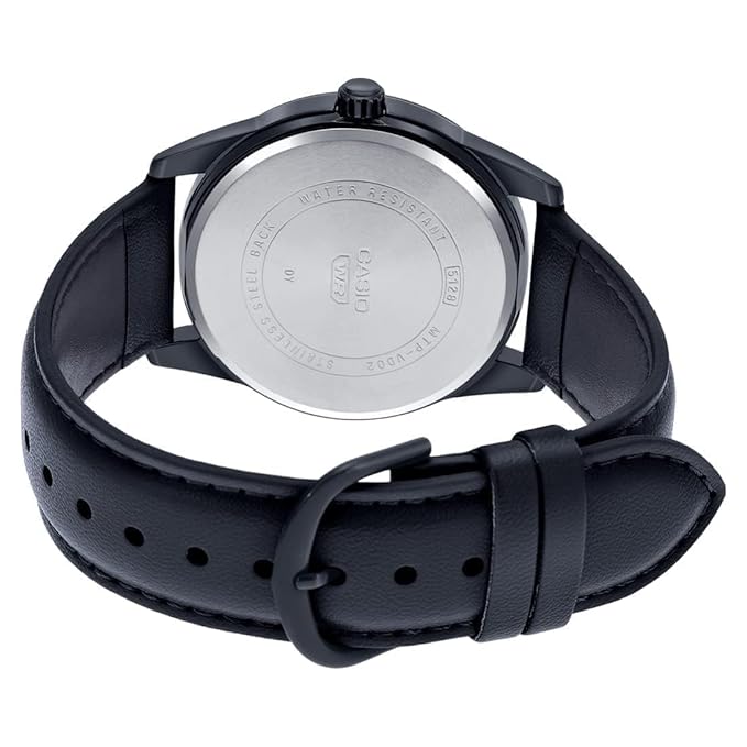 Black Analog - Men's Watch ENTICER MTP-VD02BL-1EUDF (A1943) - KRISHNA WATCH COMPANY