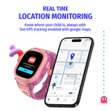 Noise Junior Explorer 2 Smart Watch for Kids with 4G SIM Compatible, 2-Way Video & Voice Calling, Geofencing, Real Time Location Monitoring via Google Maps, IP68, SOS Emergency Alerts (Power Pixel)