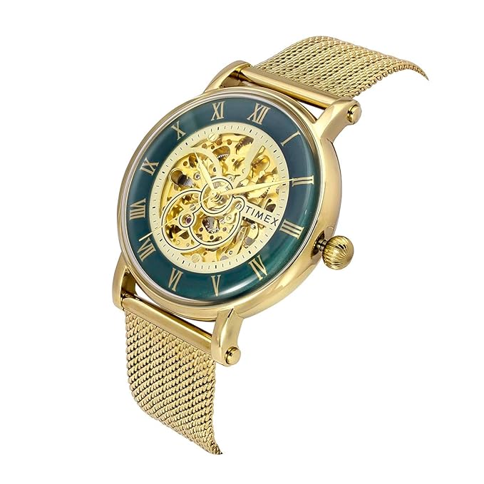 Timex Green Dial Stainless Steel bracelet Men's Watch - TWEG16721 - KRISHNA WATCH COMPANY